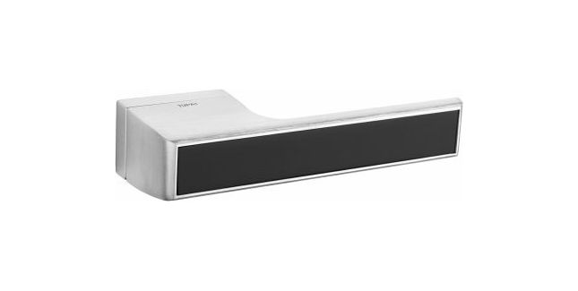 Tupai Rapido VersaLine Tobar Lever Door Handle on Long Rose - Pearl Black Decorative Plate (Pair)