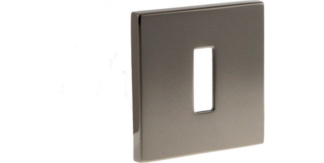 LIMITED EDITION Tupai Rapido 5S Line Key Escutcheon on 5mm Slimline Square Rose - Black Satin Nickel (Pair)