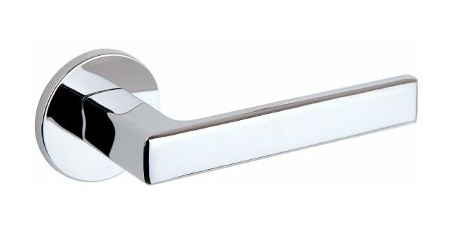Tupai Exclusivo 5S Line Portel Lever Door Handle on 5mm Slimline Round Rose (Pair)
