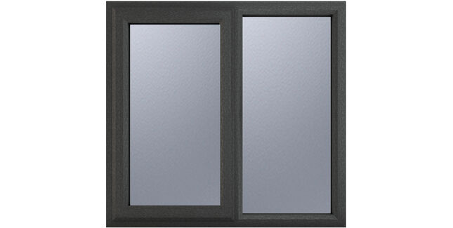 Crystal Left Hand Side Hung With Fixed Light uPVC Casement Double Glazed Window - Grey