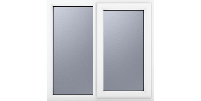 Crystal Right Hand Side Hung With Fixed Light uPVC Casement Double Glazed Window - White