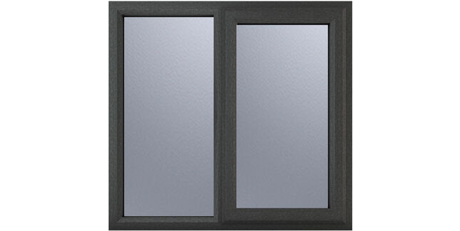 Crystal Right Hand Side Hung With Fixed Light uPVC Casement Double Glazed Window - Grey