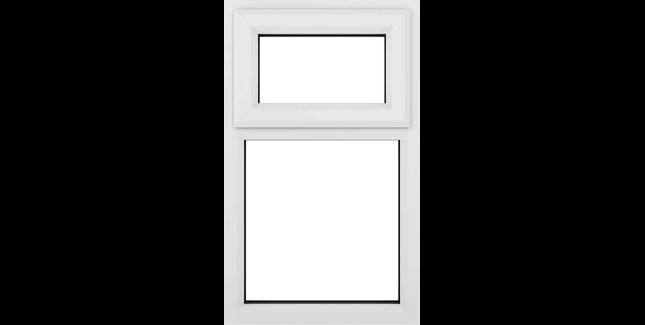 Crystal uPVC Top Hung Opening Over Fixed Light Double Glazed Window - White