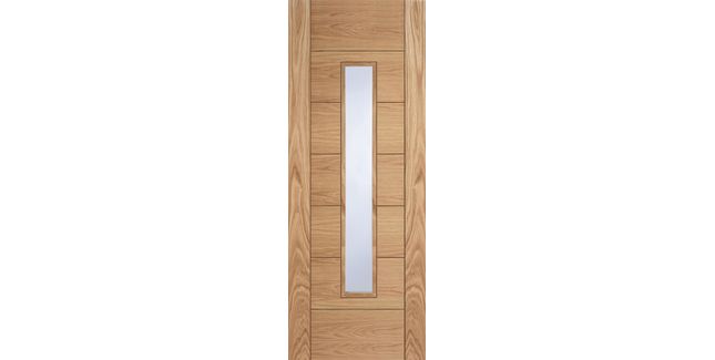 Mendes Pre-Finished Oak Corsica 18G Clear Glazed FD30 Fire Door