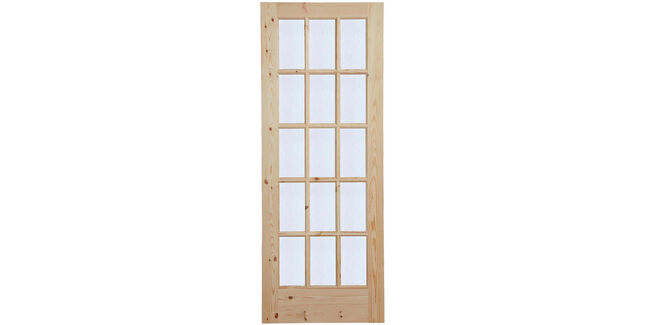 Traditional Knotty Pine 15 Light Obscure Glazed Door