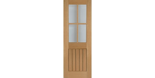 Mendes Unfinished Oak Mexicano 4 Light Glazed Door