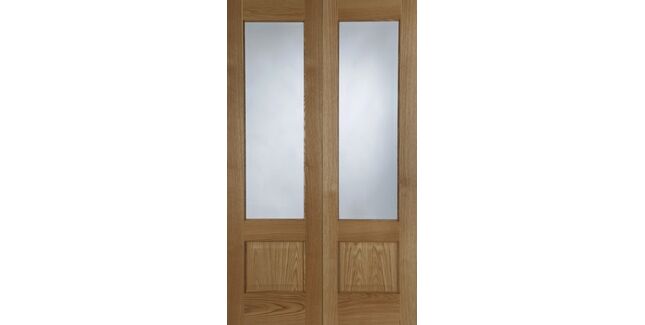 Mendes Pre-Finished Oak Chiswick Clear Glazed Rebated Door Pair