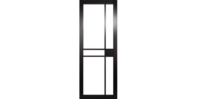 Mendes Naples Clear Glazed Black Primed Door
