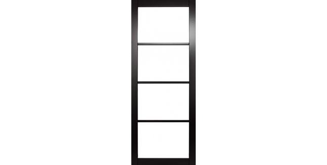 Mendes Rome Clear Glazed Black Primed Industrial Door