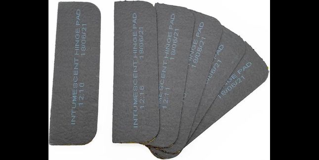 Fire Essentials 100 x 30 x 1mm Intumescent Radius Hinge Pads (Pack of 6)