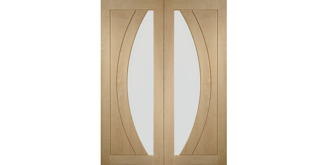 XL Joinery Salerno Clear Glazed Unfinished Oak Door Pair