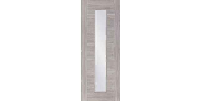 XL Joinery Palermo White Grey Clear Glazed Laminated Internal Door