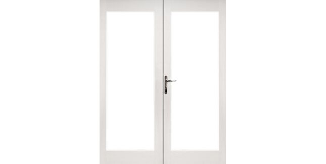 XL Joinery La Porte French Door in Pre-Finished External White (Chrome Hardware) Hardwood Finish