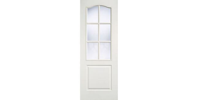 LPD Classical 1 Panel White Primed 6 Light Glazed Internal Door