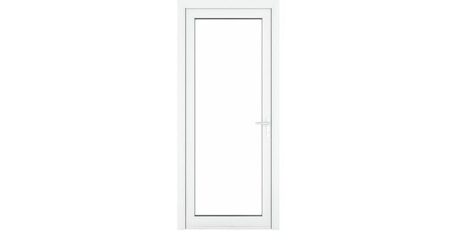 Crystal White uPVC Full Glass Clear Triple Glazed Single External Door (Left Hand Open)