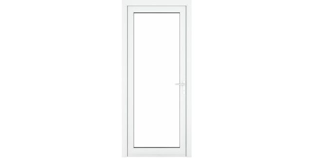 Crystal White uPVC Full Glass Clear Triple Glazed Single External Door (Left Hand Open)