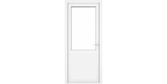 Crystal White uPVC 2 Panel Clear Triple Glazed Single External Door (Left Hand Open)