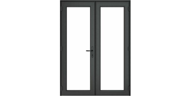 Crystal Grey uPVC Clear Triple Glazed Left Hand Master French Door