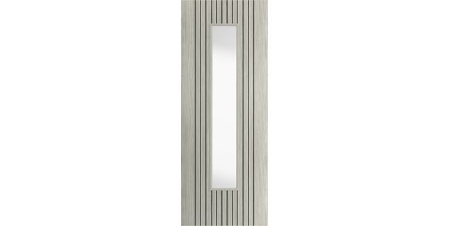JB Kind Aria Grooved Grey Pre-Finished 1 Light Glazed Internal Door
