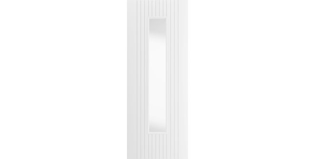JB Kind Aria Grooved White Primed 1 Light Glazed Internal Door