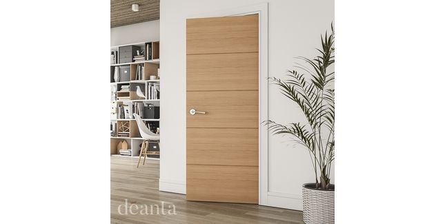Deanta Augusta Modern 5 Panel Pre-Finished Oak Internal Door