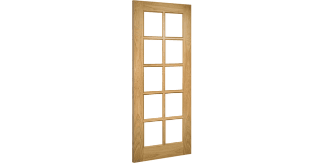 Deanta Bristol Unfinished Oak 10 Light Glazed Internal Door