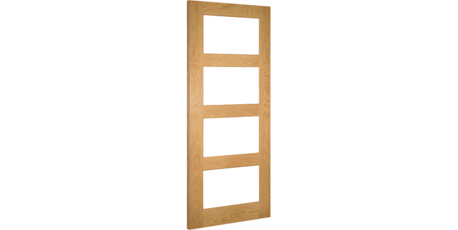Deanta Coventry Unfinished Oak 4 Light Clear Glazed Door