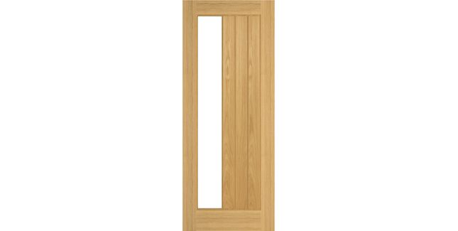 Deanta Ely Pre-Finished Oak 1 Side Light Glazed FD30 Fire Door