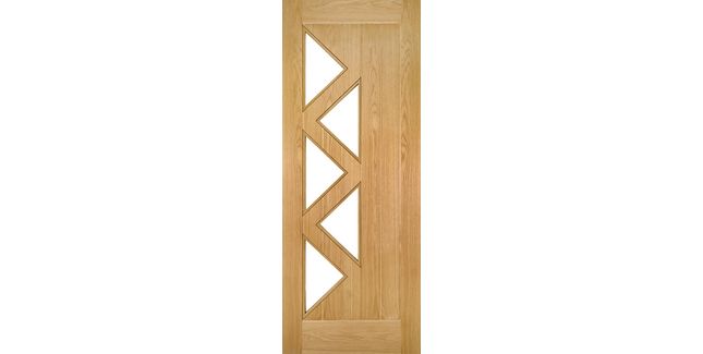 Deanta Ely Pre-Finished Oak 5 Light Glazed Contemporary Internal Door