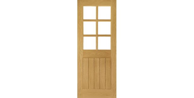 Deanta Ely Unfinished Oak 6 Light Glazed Internal Door