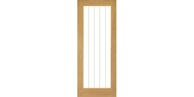 Deanta Ely Unfinished Oak 1 Light Glazed Internal Door