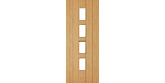 Deanta Galway Modern Unfinished Oak 4 Light Glazed Internal Door