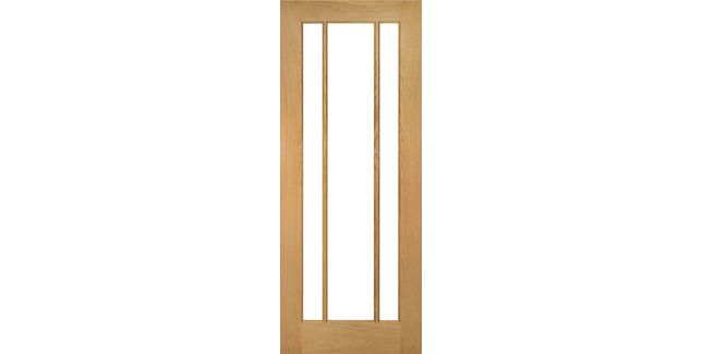 Deanta Norwich Unfinished Oak Clear Glazed Internal Door