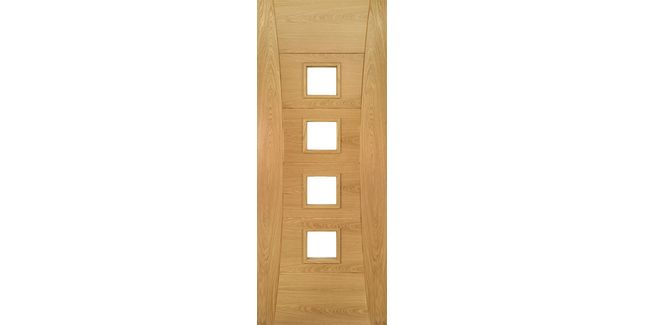 Deanta Pamplona Pre-Finished Oak Glazed FD30 Fire Door