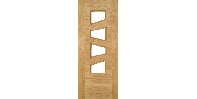 Deanta Seville Pre-Finished Oak 4 Slanted Light Glazed Internal Door