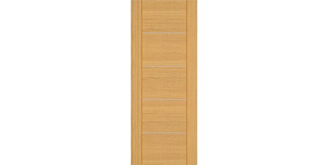 Deanta Valencia 5 Panel Pre-Finished Oak Internal Door With Inlays