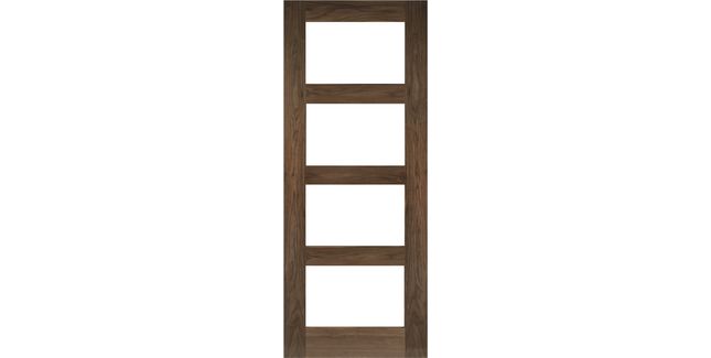 Deanta Coventry Pre-Finished Walnut 4 Light Glazed FD30 Fire Door