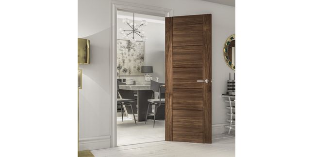 Deanta Seville 9 Panel Pre-Finished Walnut FD30 Fire Door