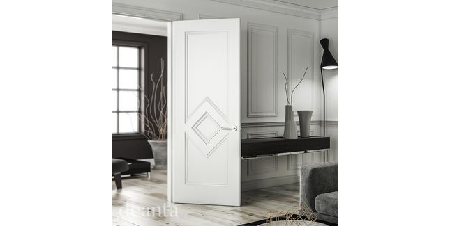 Deanta Ascot Diamond Panel White Primed Internal Door