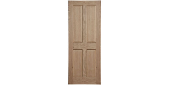 Unfinished Oak Victorian-Style 4 Panel Internal Door