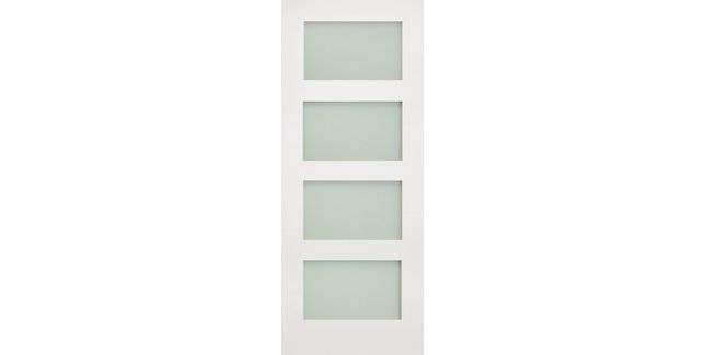 Deanta Coventry White Primed Frosted Glazed Internal Door