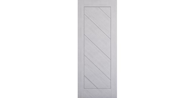 Deanta Torino Diagonal Panel Pre-Finished Light Grey Ash Internal Door