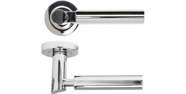 Deanta Arcadia Polished Chrome Door Handle on Round Rose