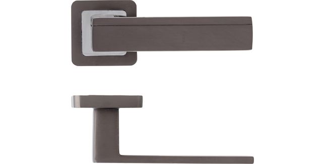 Deanta Invictus Matt Satin Black Door Handle on Square Rose