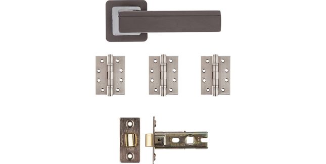 Deanta Invictus Matt Satin Black Latch Door Handle Kit