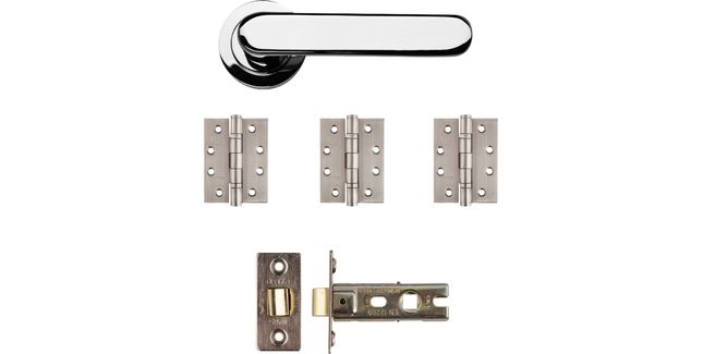 Deanta Parga Polished Chrome Latch Door Handle Kit