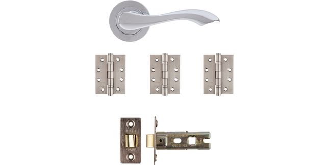 Deanta Veritas Polished Chrome Latch Door Handle Kit
