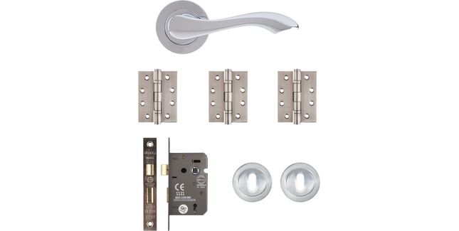 Deanta Veritas Polished Chrome Mortice Door Handle Kit