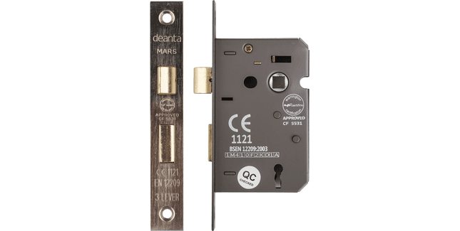 Deanta Satin Nickel 3 Lever Mortice Sash Lock