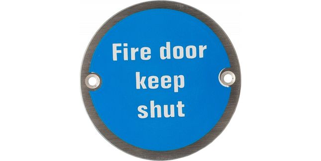 Deanta 3.0" Round Steel Fire Door Keep Shut Sign